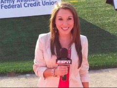 In 2014, Percival made her TV sideline debut for ESPN when she was part of the broadcast team for the Division I college football game between Georgia Southern and South Alabama in Mobile, Alabama.